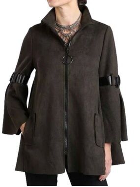 IC Collection Connie K Olive Zip Jacket Size M